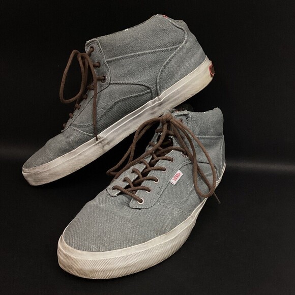 Vans -Men's Sz 12 -Gray/Inner Geometric Pattern -Mid-Top Skate Shoes- VN-0KWA5TE - Picture 1 of 8
